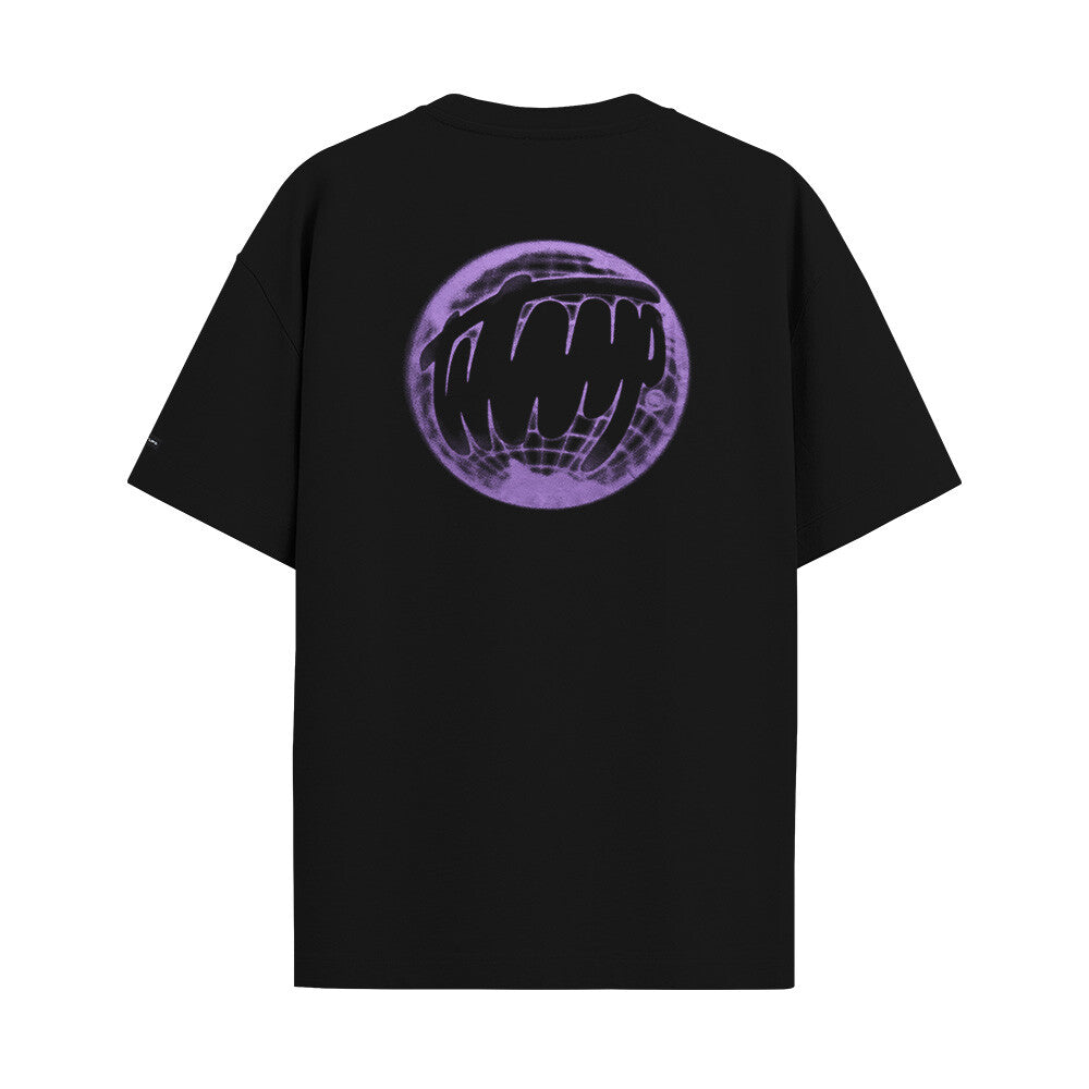 Polera WhatUp Oversize Black Round Purple