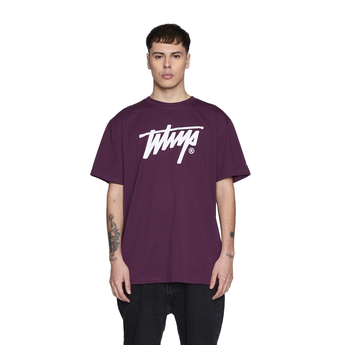 Polera Whatup Men Icon Logo Purple White