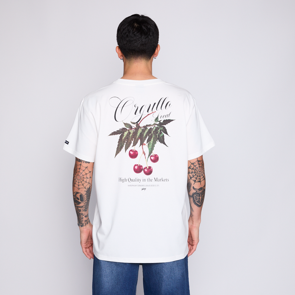 Polera Whatup Men Cherry White