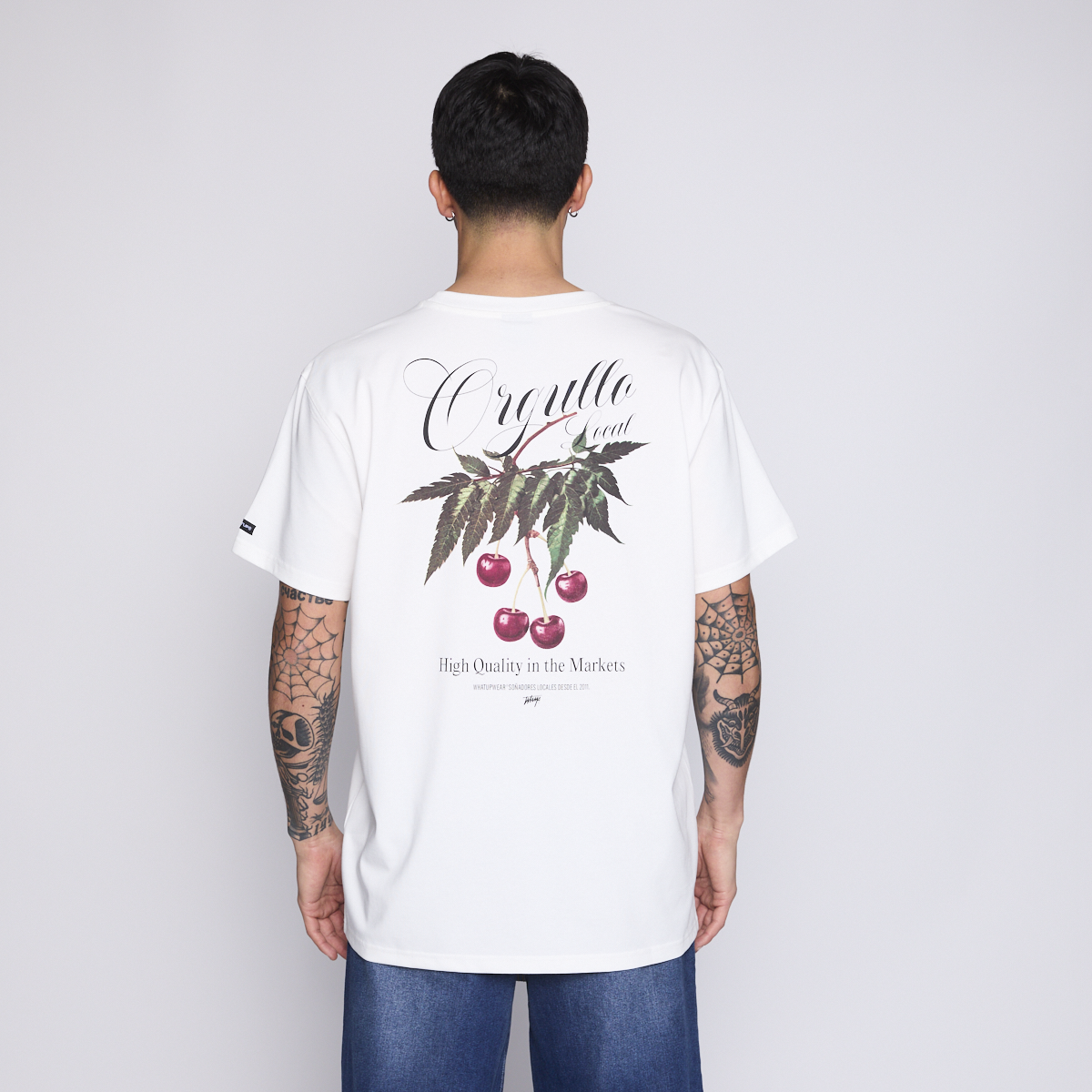 Polera Whatup Men Cherry White