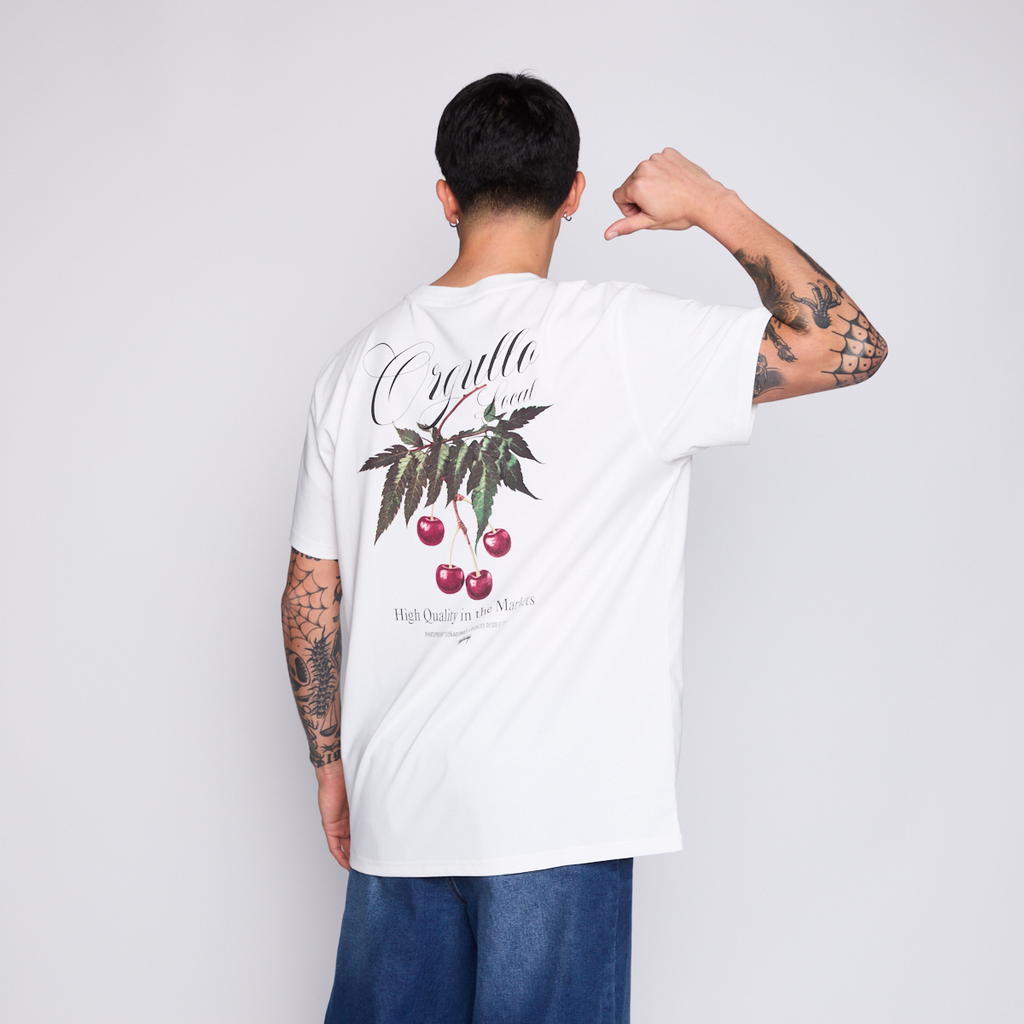 Polera Whatup Men Cherry White