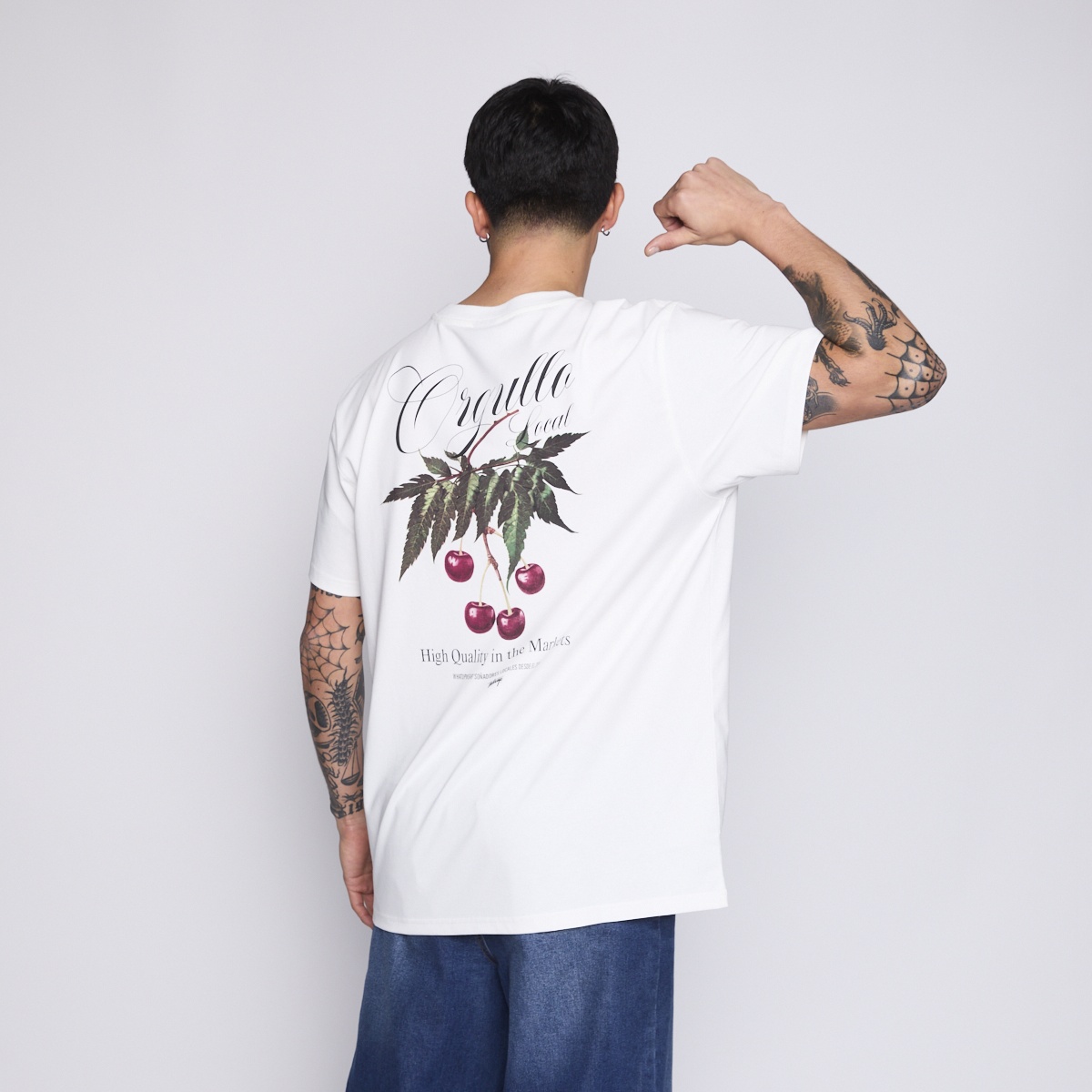 Polera Whatup Men Cherry White