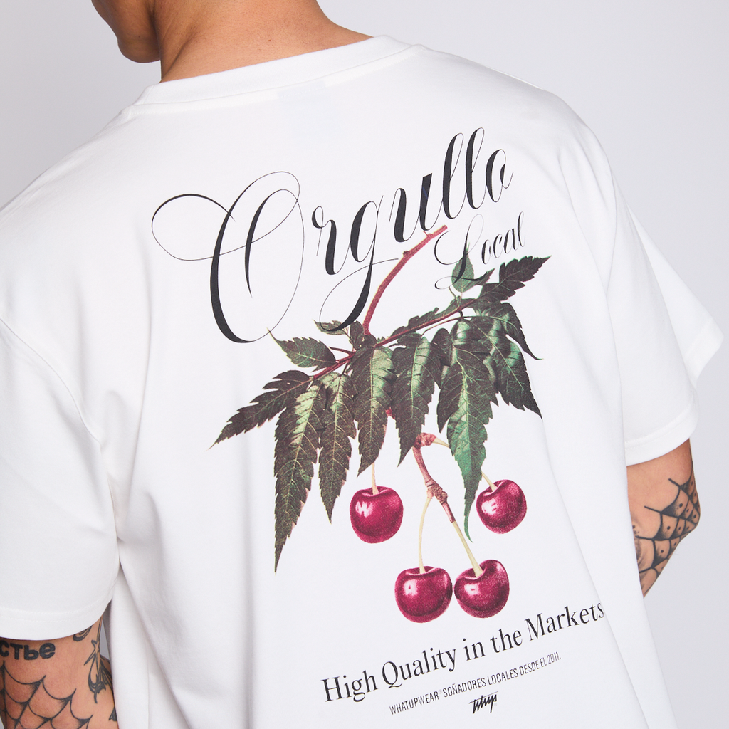 Polera Whatup Men Cherry White