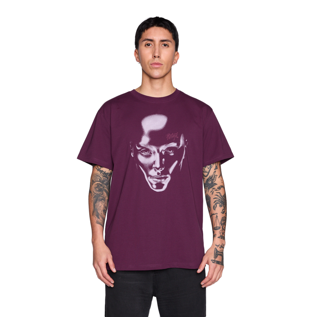 Polera Whatup Men Liquid Face Purple