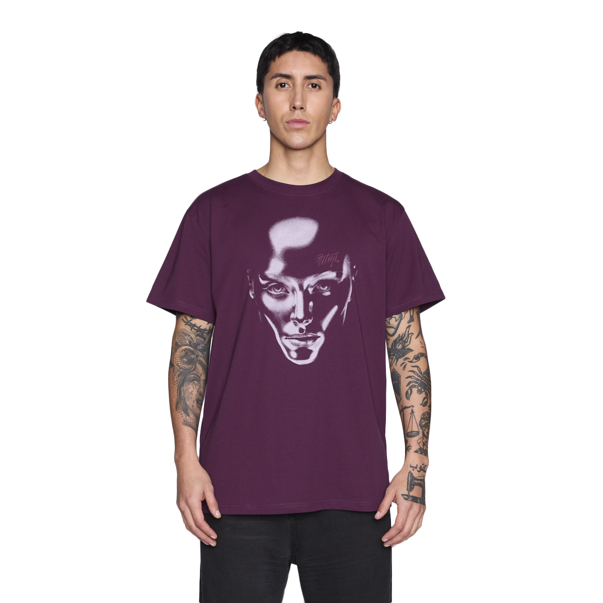 Polera Whatup Men Liquid Face Purple