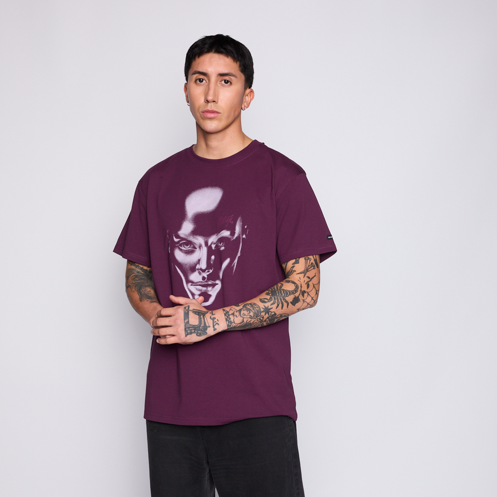 Polera Whatup Men Liquid Face Purple