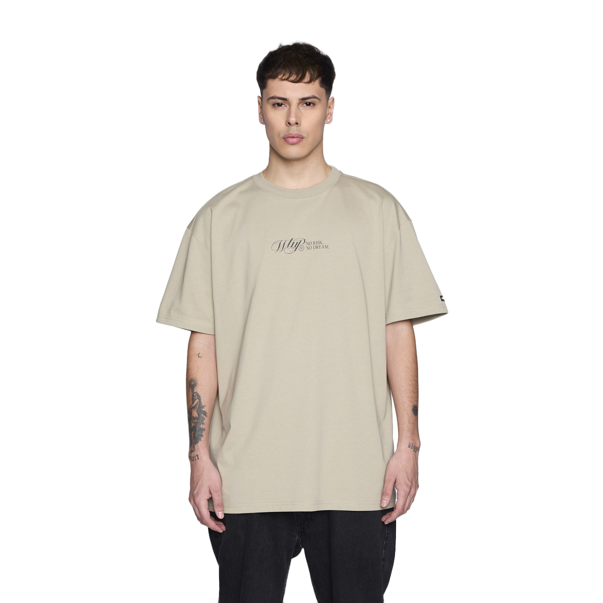 Polera Whatup Men No Risk No Dream Beige