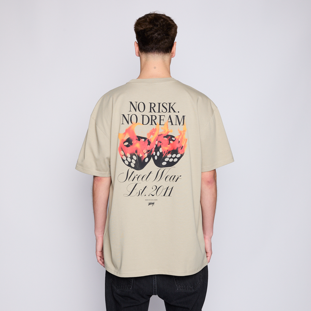 Polera Whatup Men No Risk No Dream Beige