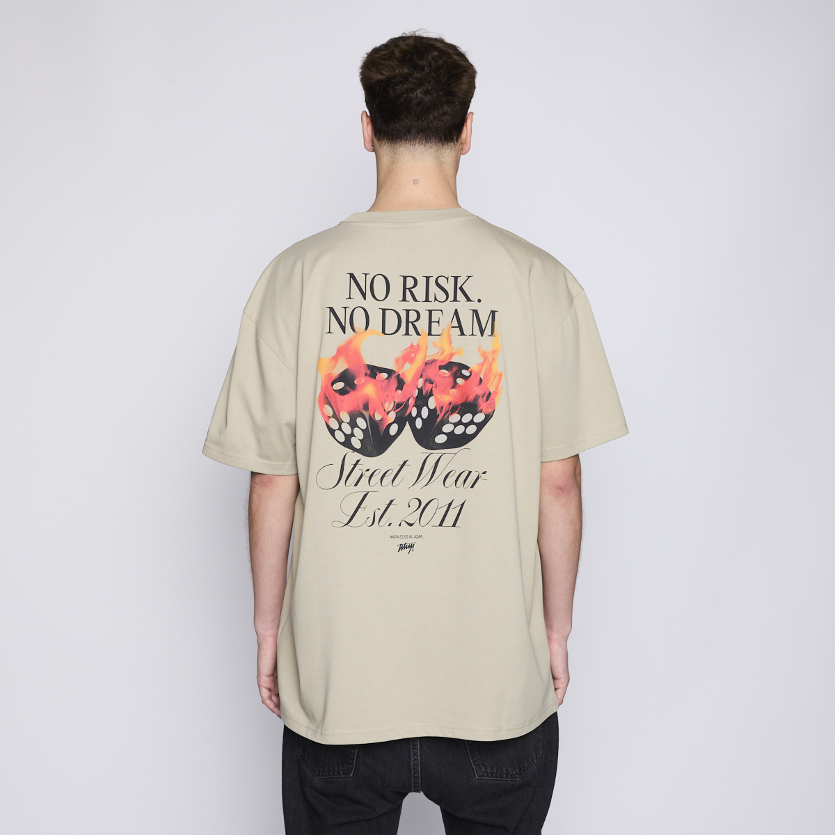 Polera Whatup Men No Risk No Dream Beige