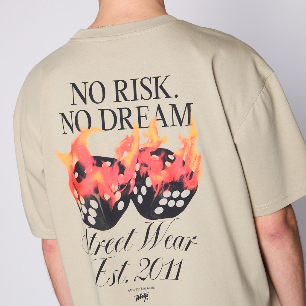 Polera Whatup Men No Risk No Dream Beige