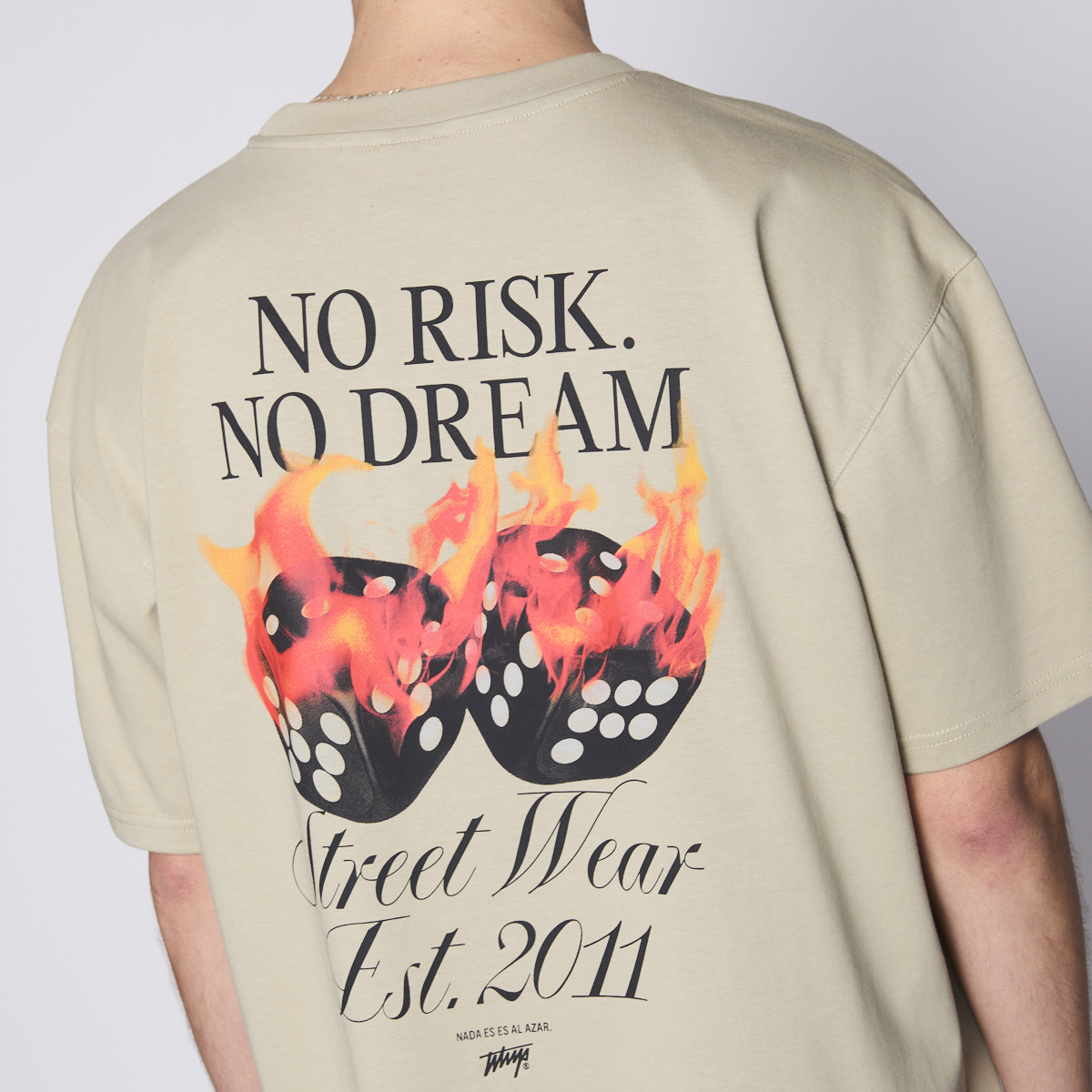 Polera Whatup Men No Risk No Dream Beige