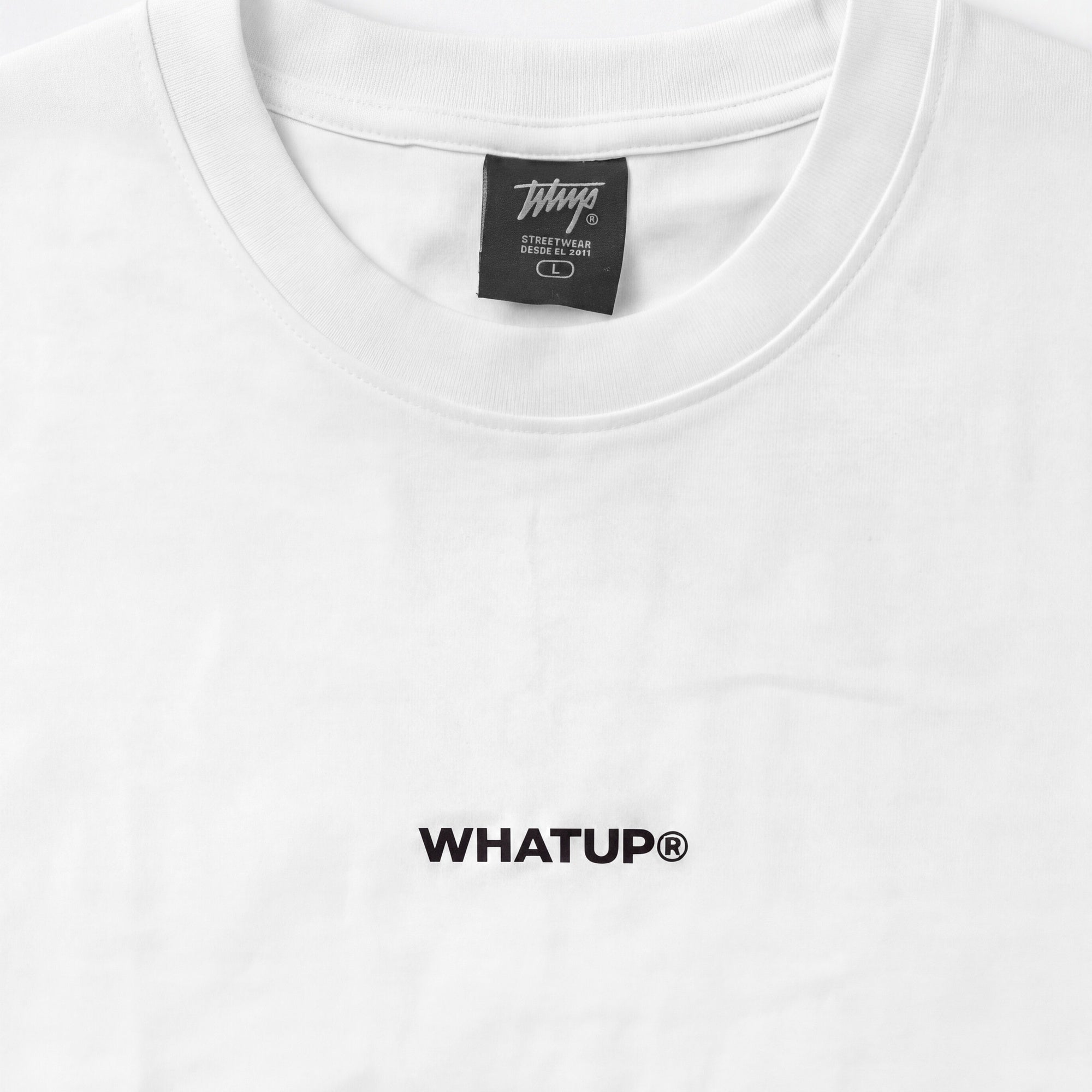 Polera WhatUp Men Classic Logo White Black