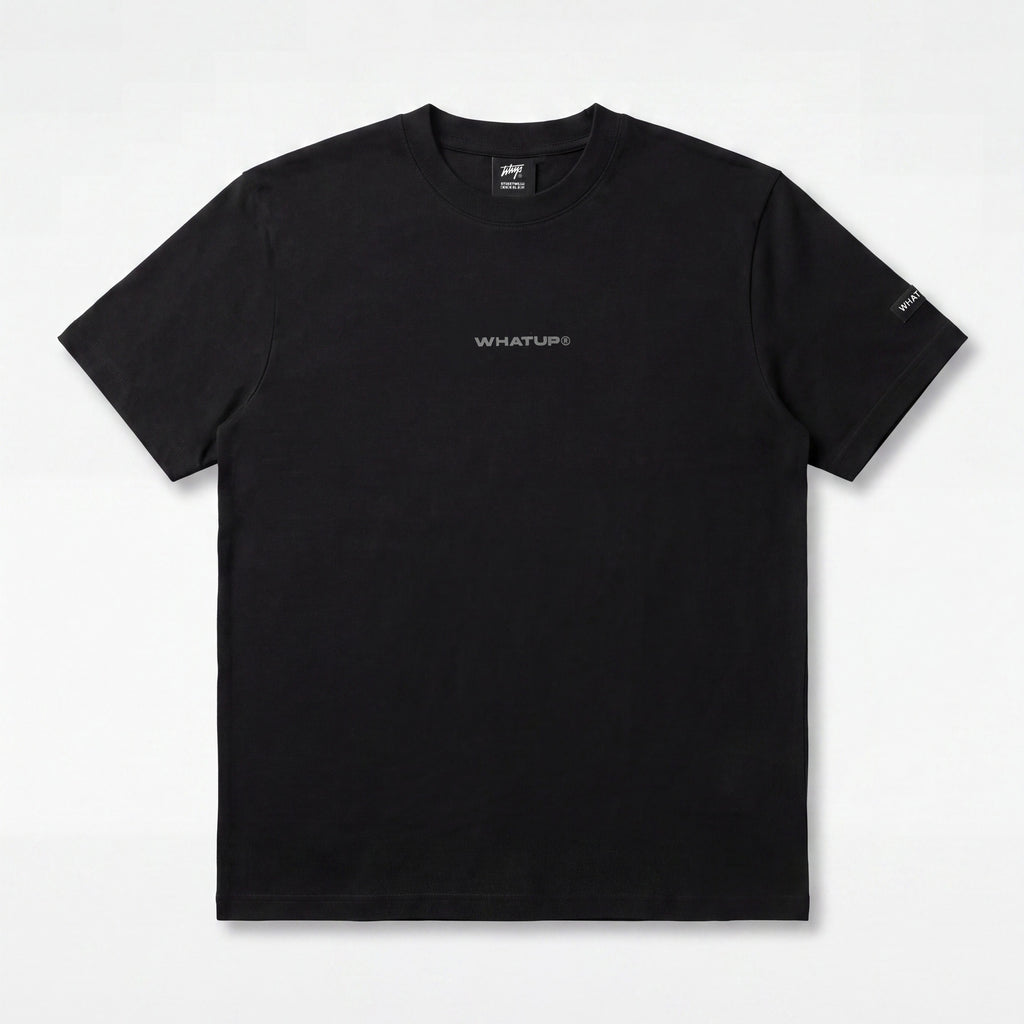 Polera WhatUp Men Classic Logo Black Grey
