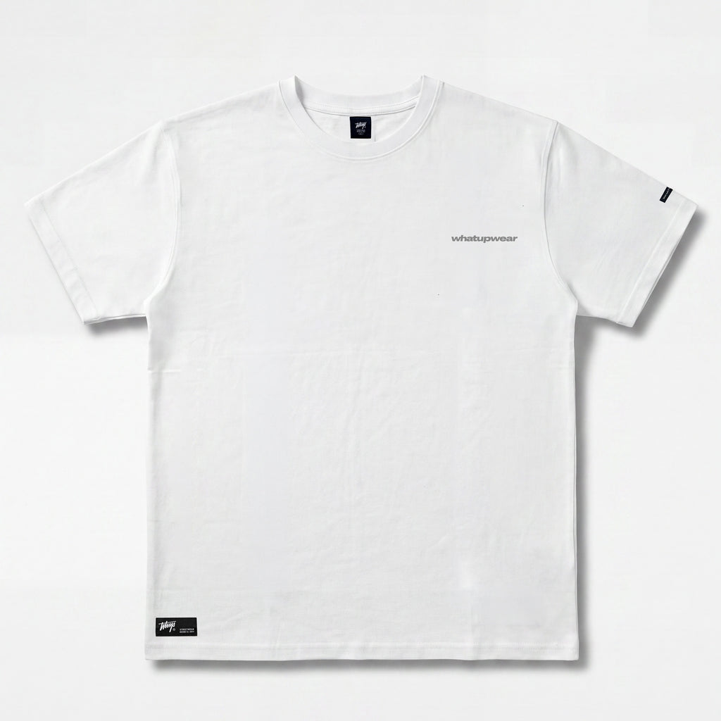 Polera WhatUp Men Boxy Wihte Logo Grey