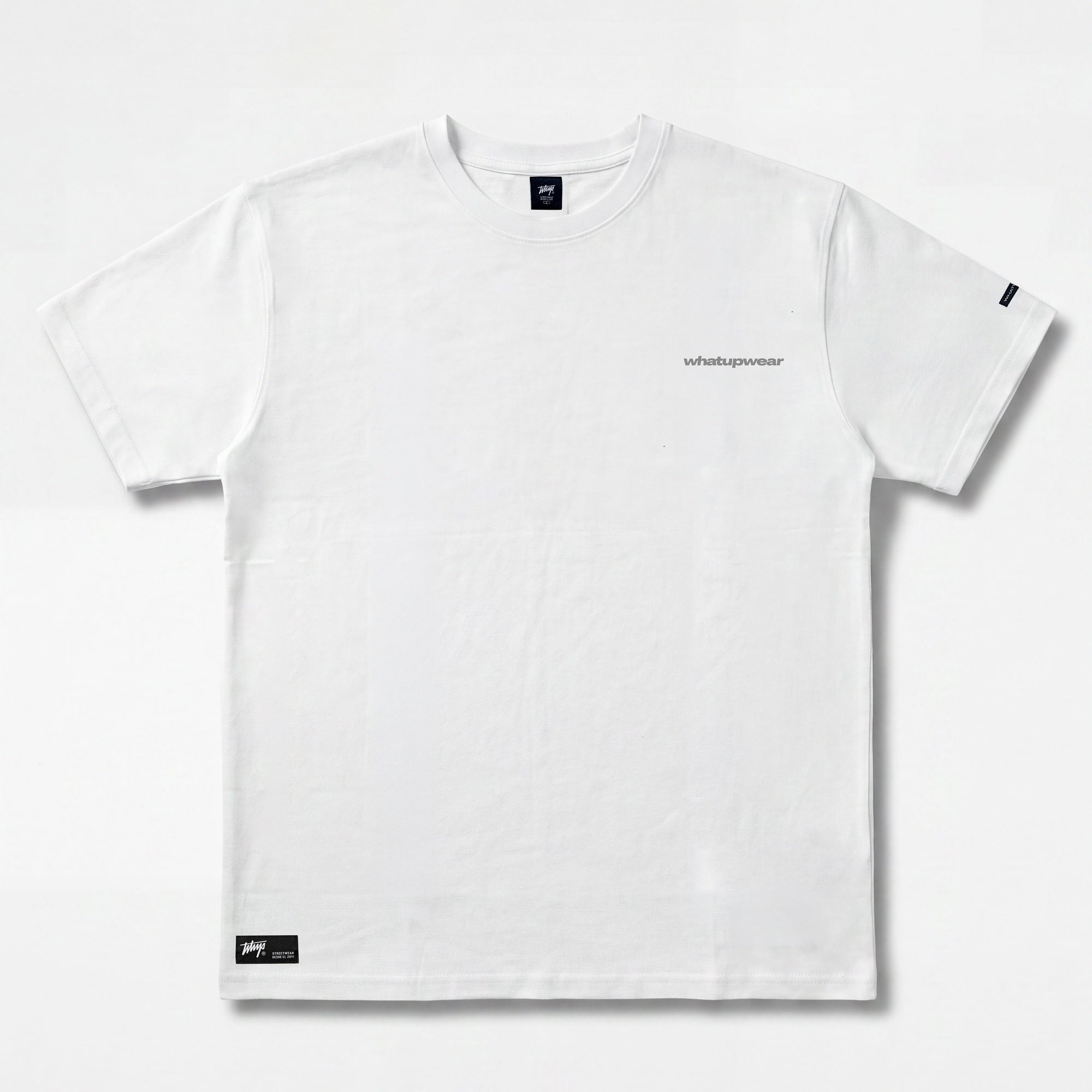 Polera WhatUp Men Boxy Wihte Logo Grey