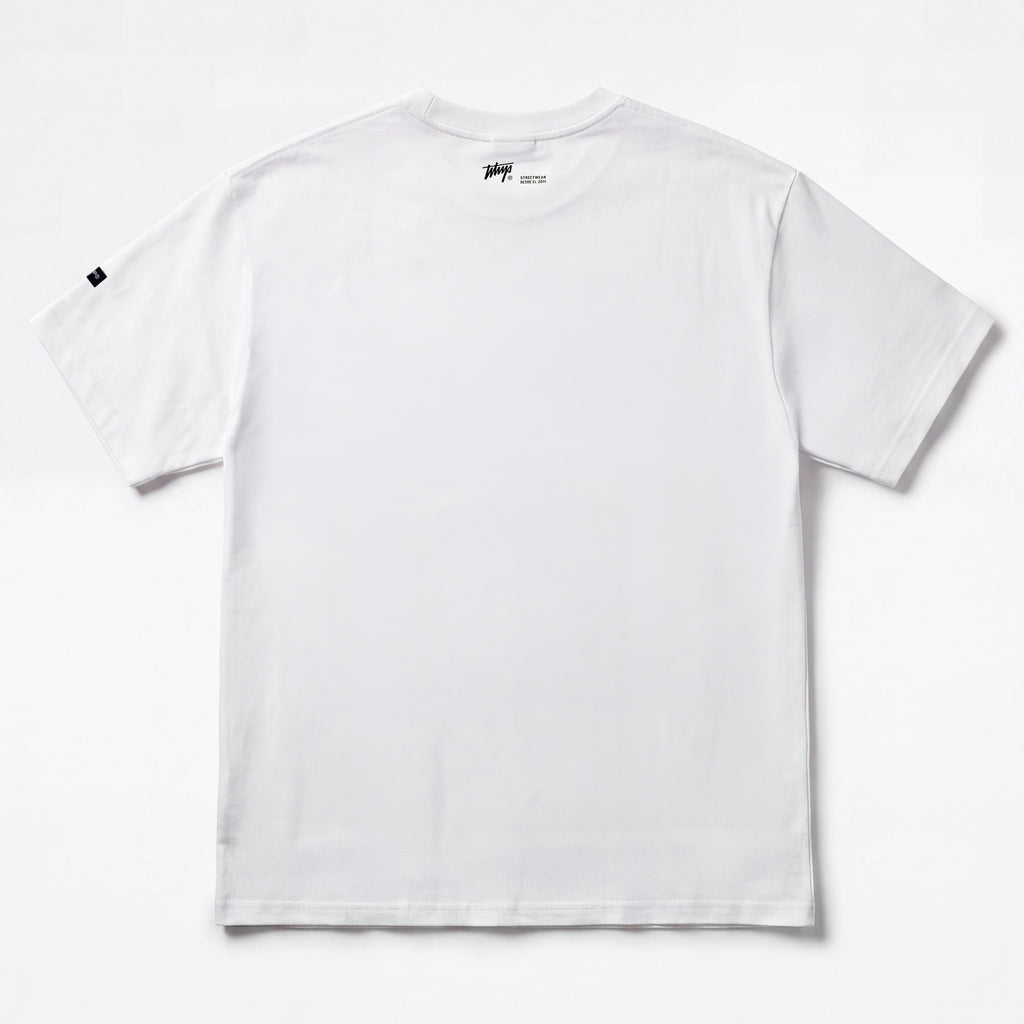 Polera WhatUp Men Boxy Wihte Logo Grey