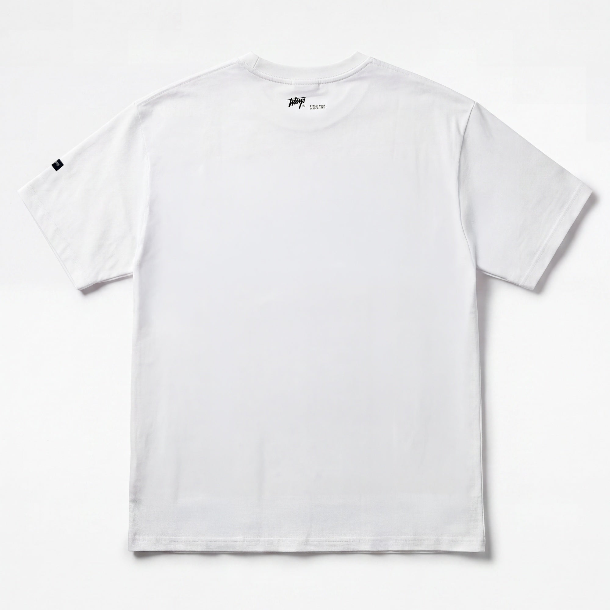 Polera WhatUp Men Boxy Wihte Logo Grey