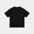 Polera Oversize Box Negro Logo Gris