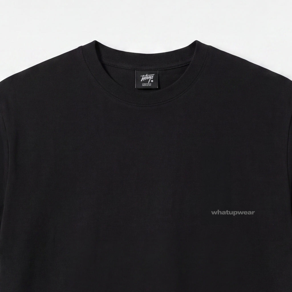 Polera WhatUp Men Boxy Black Logo Grey