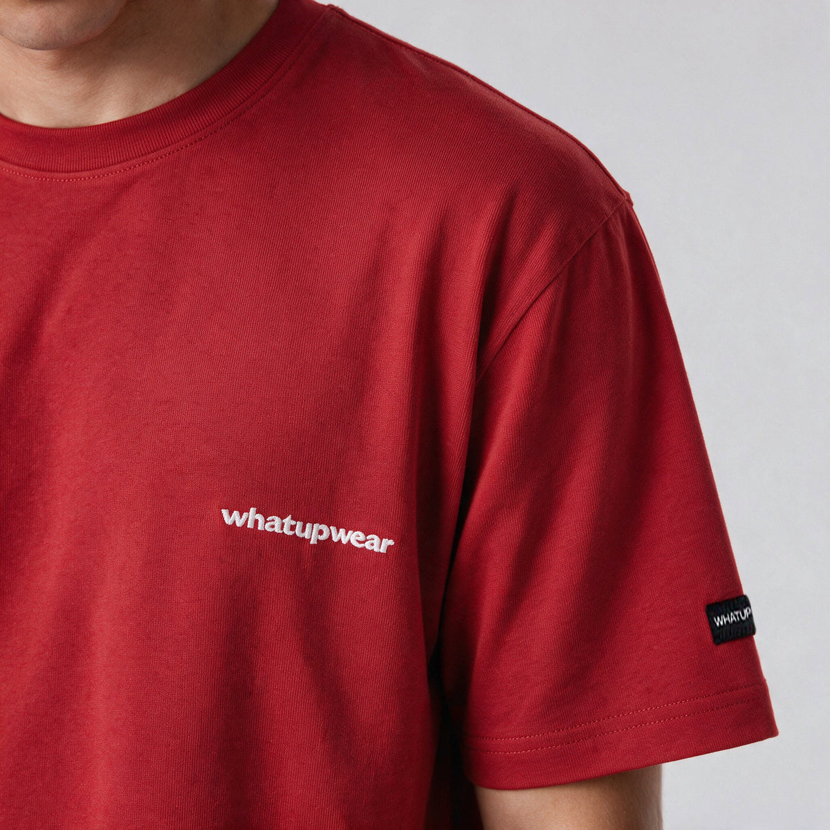 Polera Oversize Box Rojo Logo Blanco