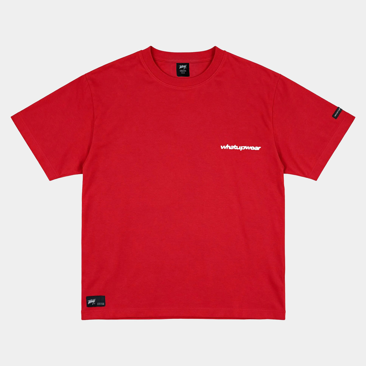 Polera Oversize Box Rojo Logo Blanco