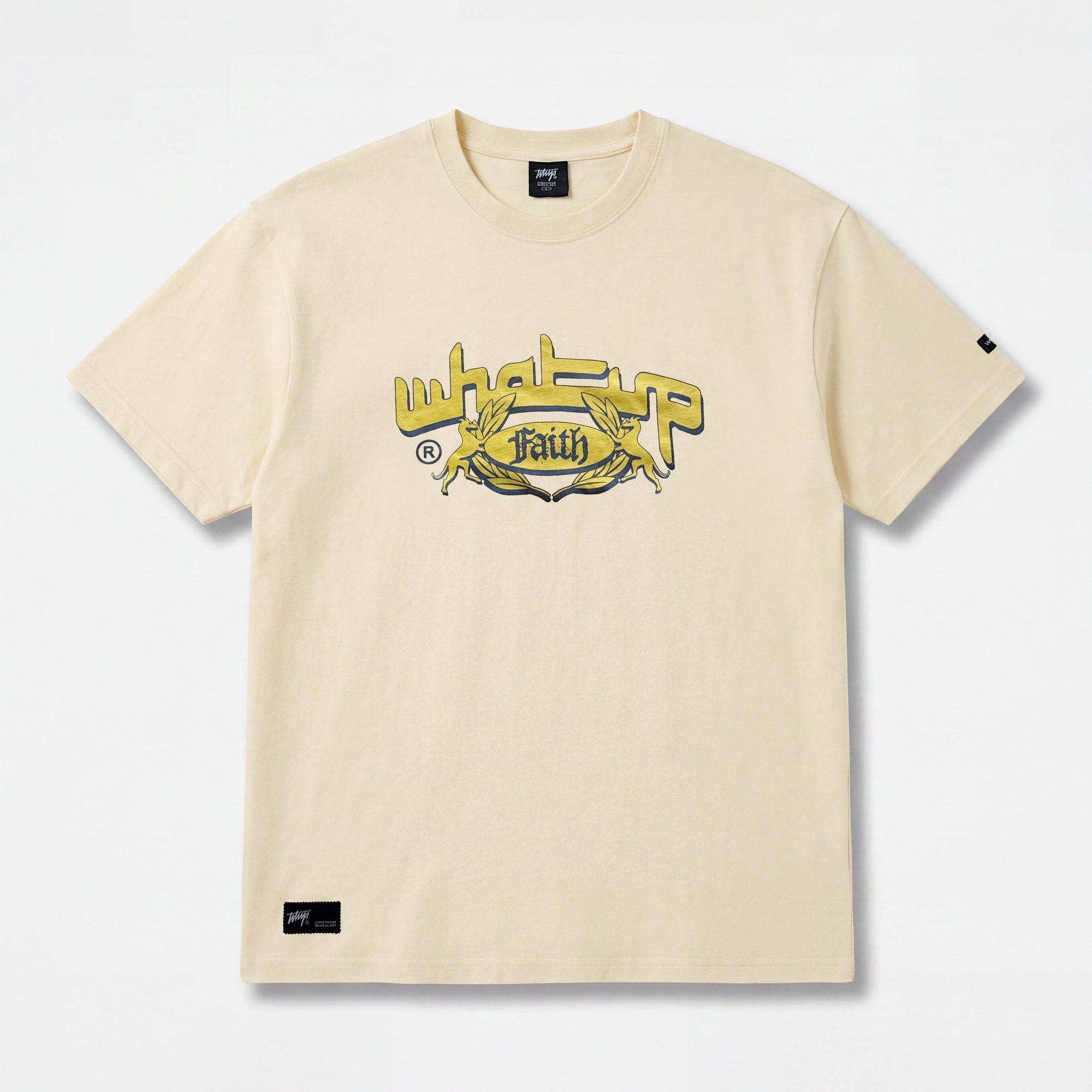 Polera WhatUp Men Oversize Faith Sand Yellow