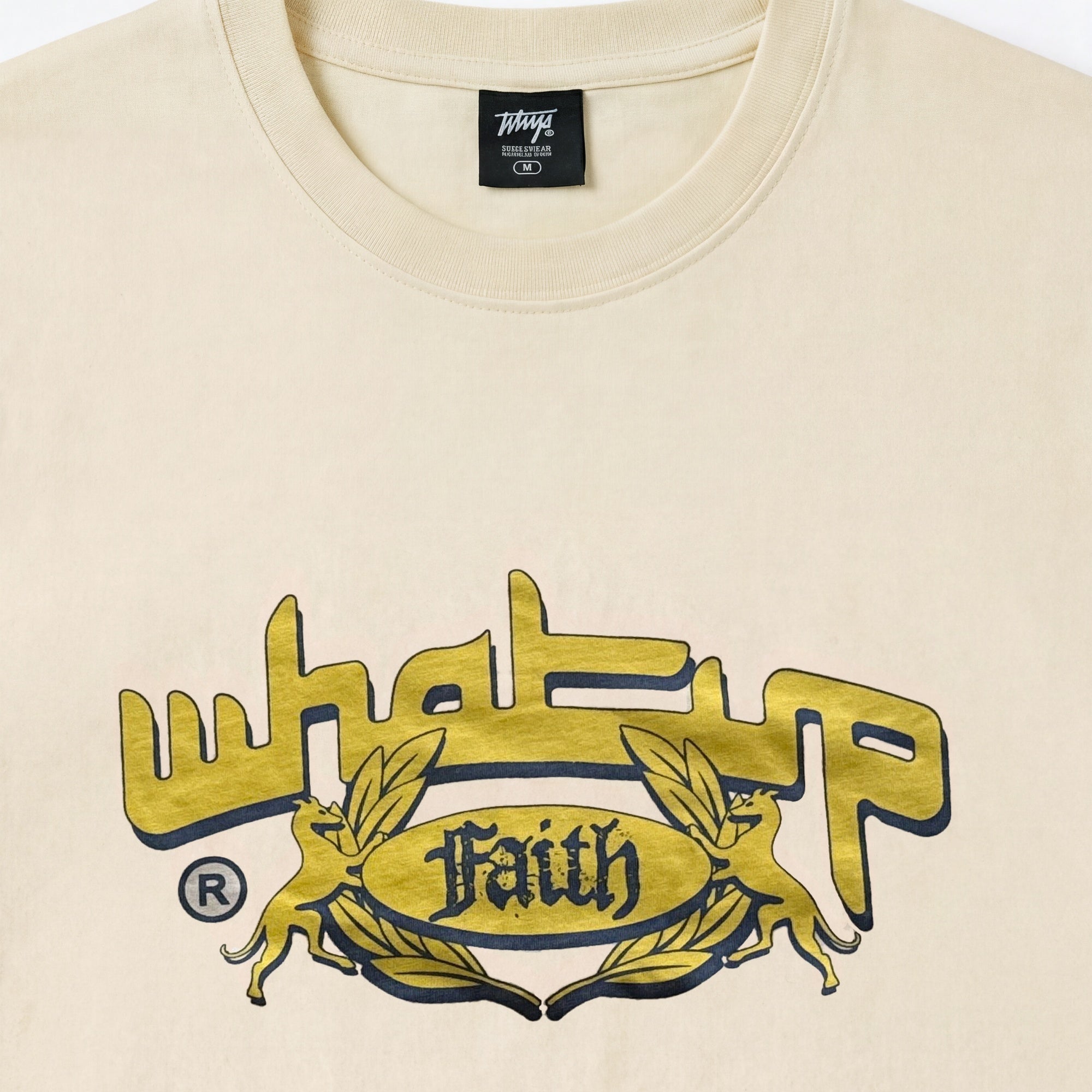 Polera WhatUp Men Oversize Faith Sand Yellow