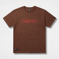 Polera WhatUp Men Boxy Logo Brown Red