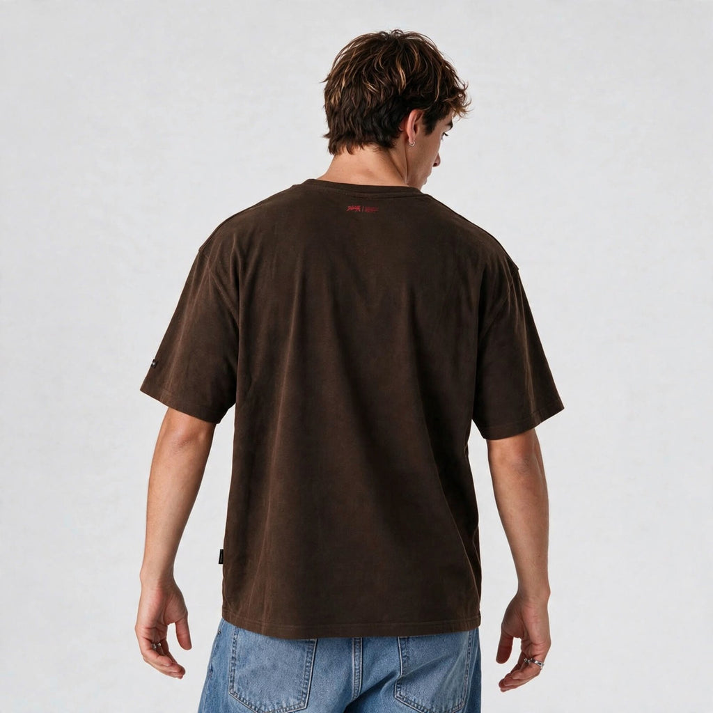 Polera Oversize Box Logo Café