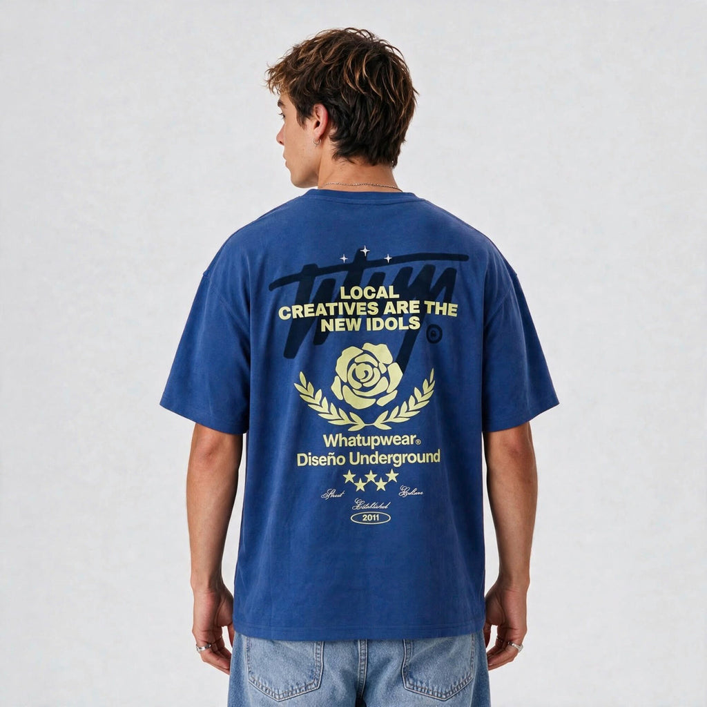 Polera Local Creatives Oversize Box Azul