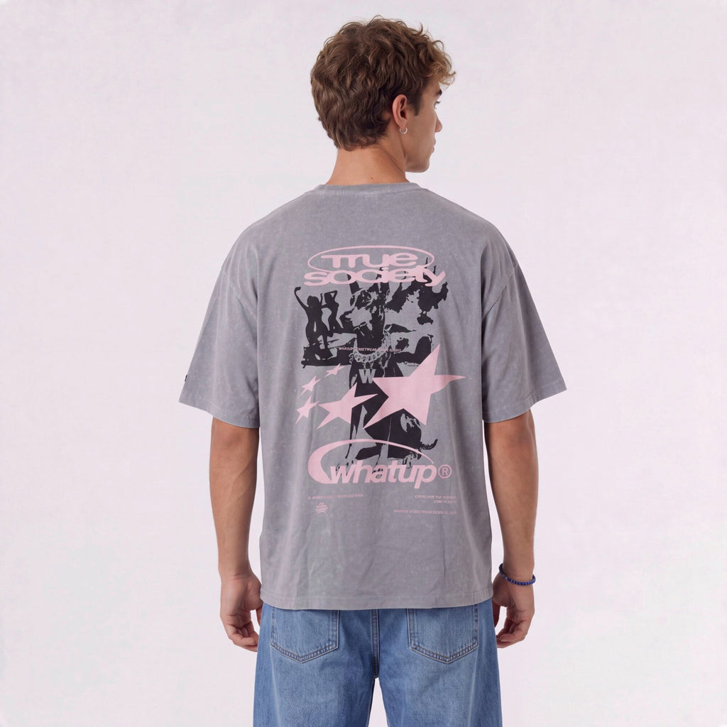Polera Oversize Box True Society Gris