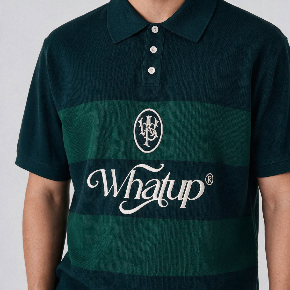 Polera Blockcore Knitted Regular Verde y Blanco