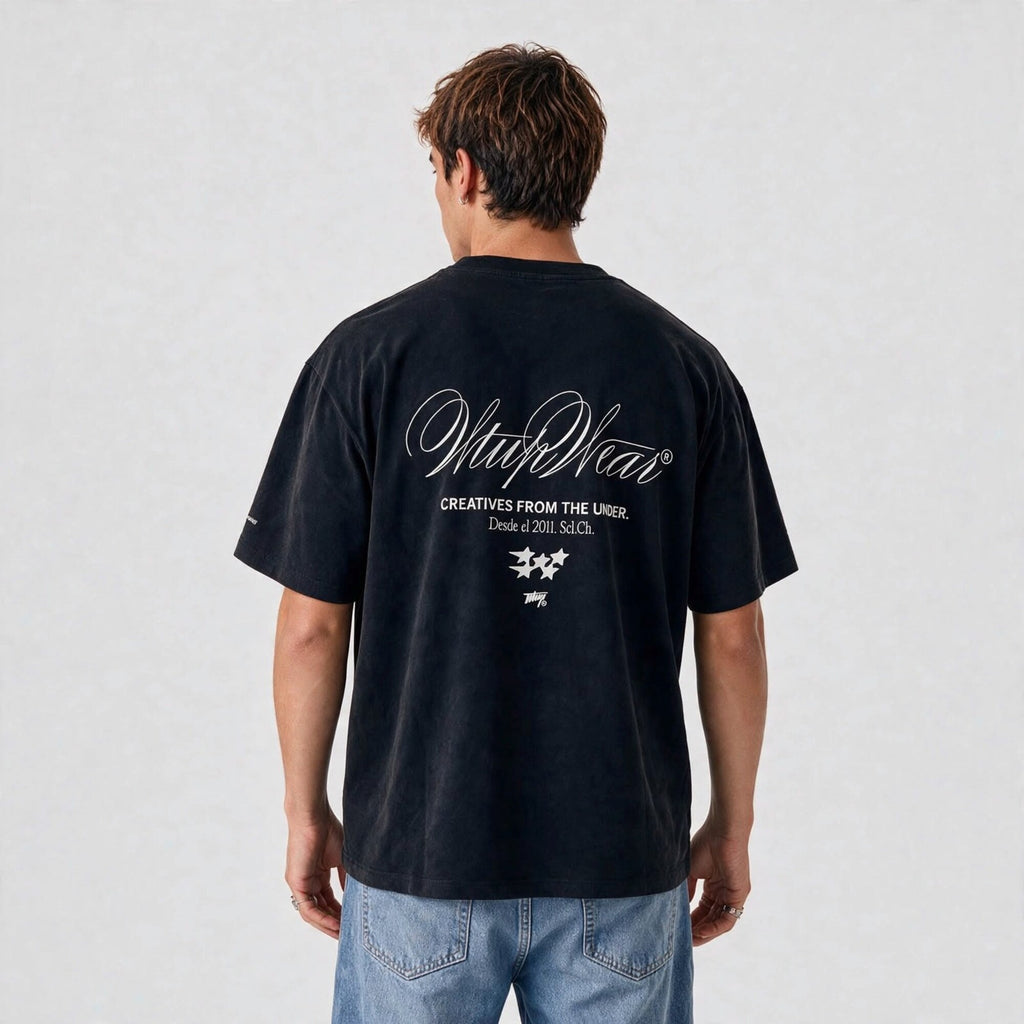 Polera Oversize Box Creatives From The Under Negro
