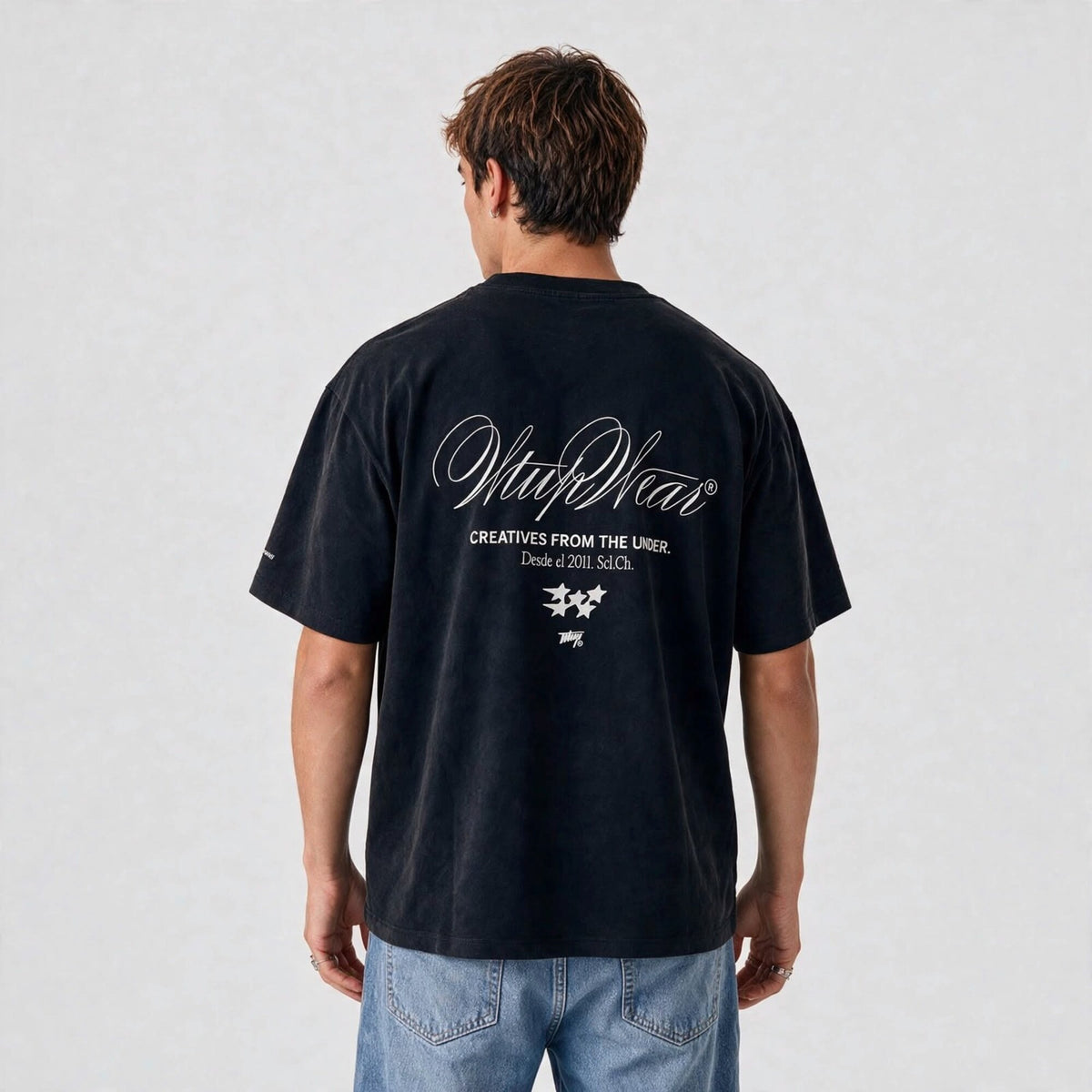 Polera Oversize Box Creatives From The Under Negro