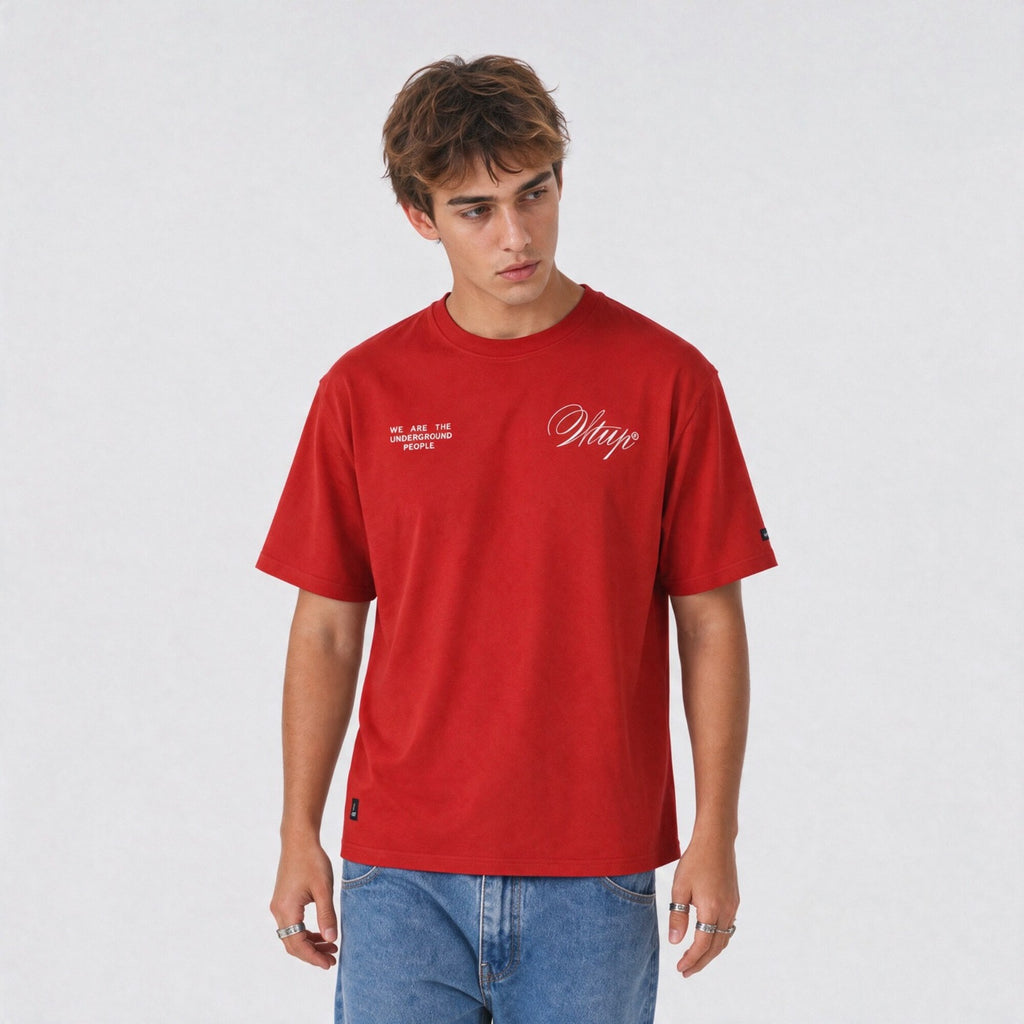 Polera Oversize Box Creatives From The Under Rojo