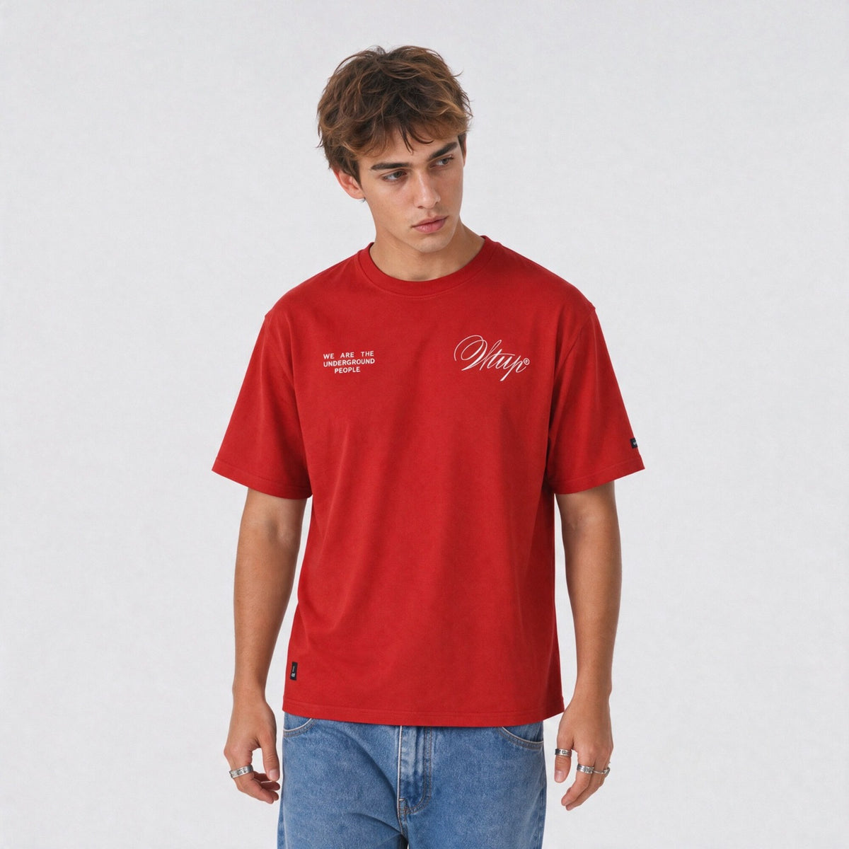 Polera Oversize Box Creatives From The Under Rojo