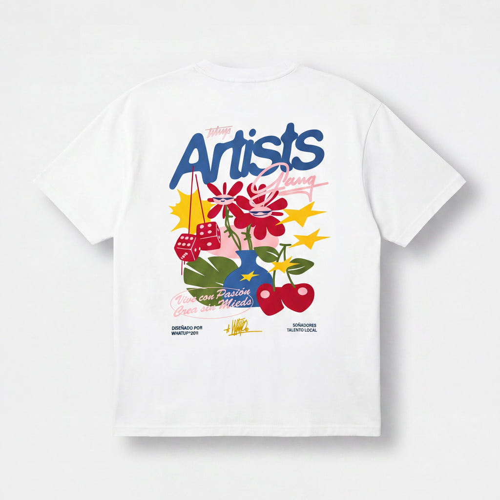 Polera WhatUp Men Oversize Artists Gang White