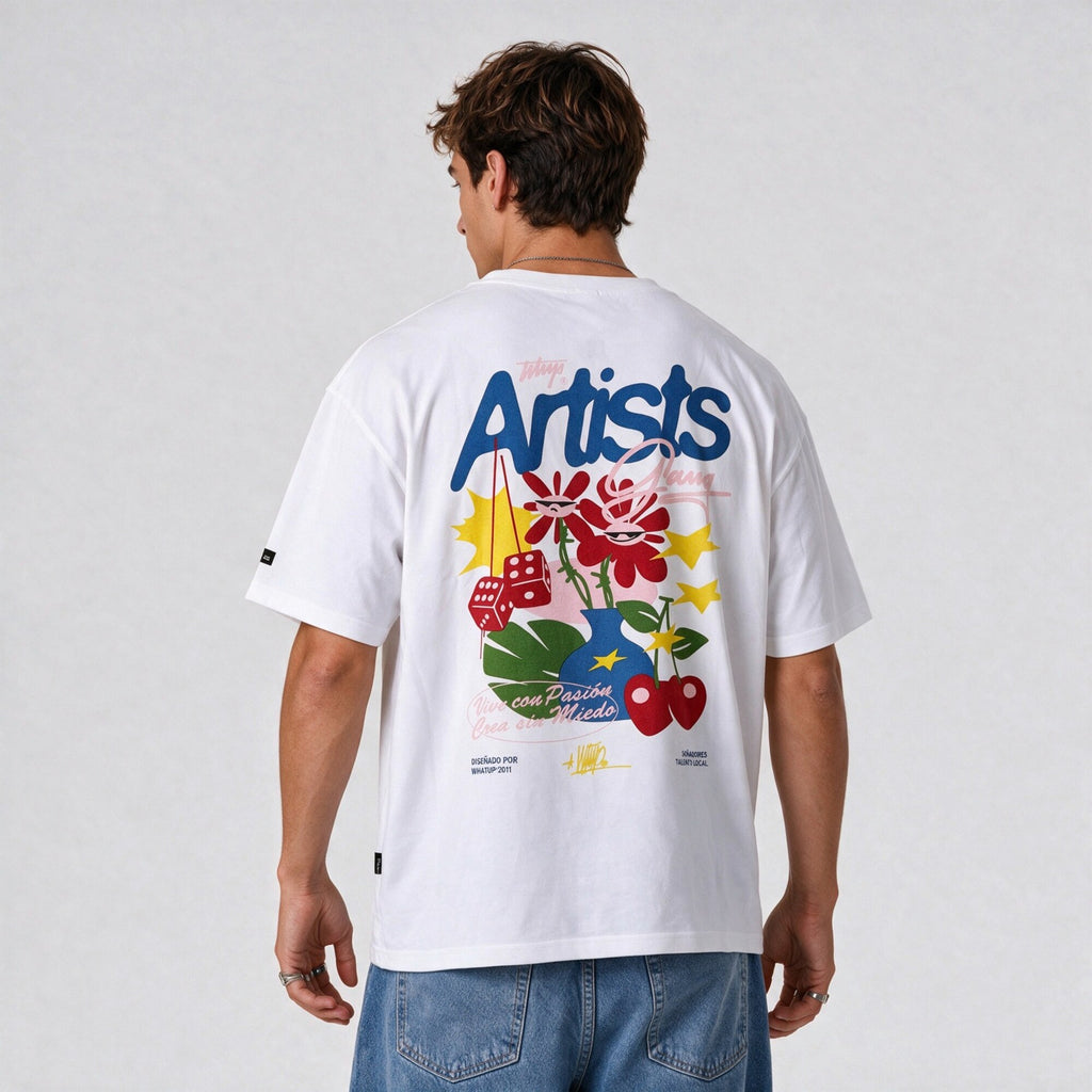 Polera Oversize Box Artists Gang Blanco