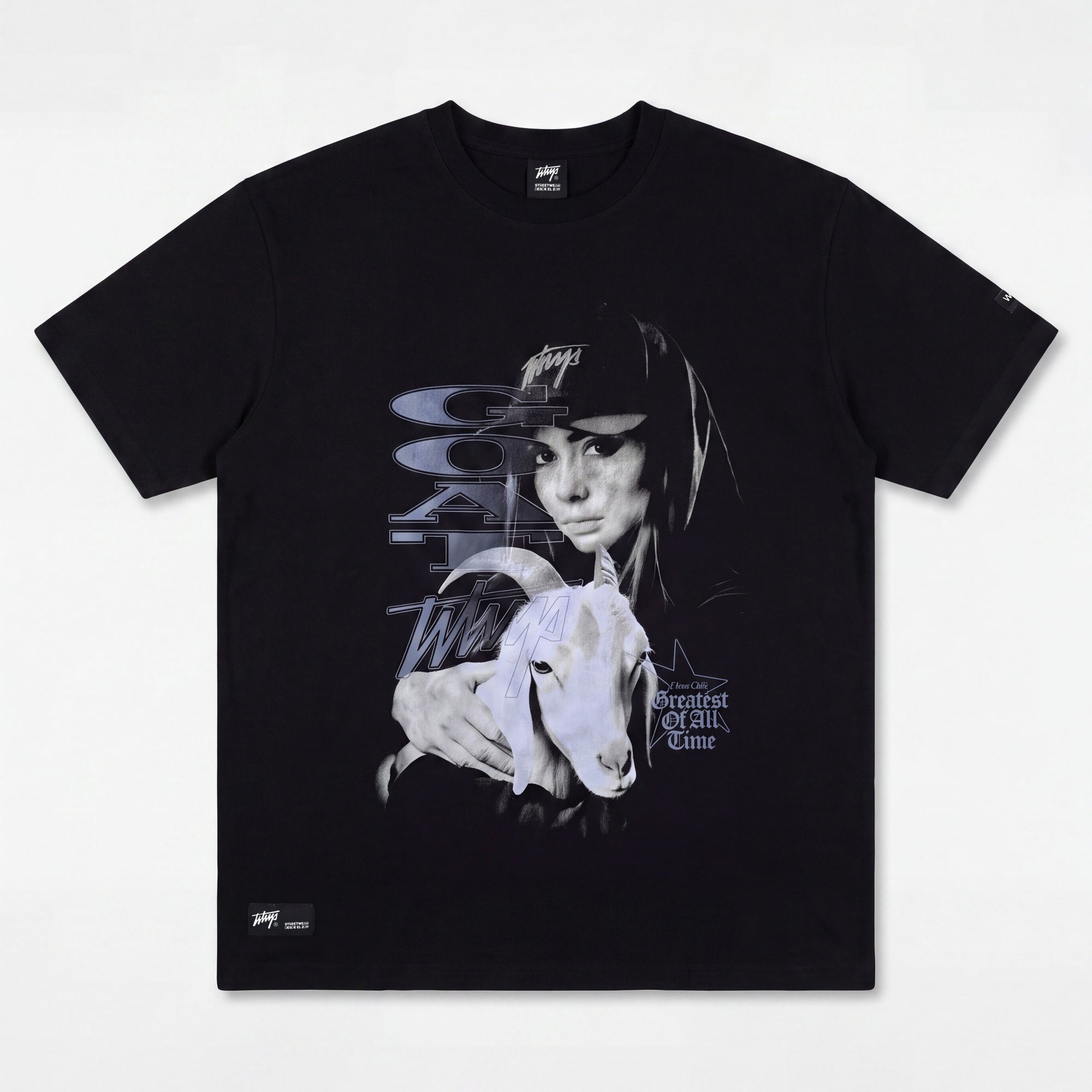 Polera WhatUp Men Oversize GOAT Black
