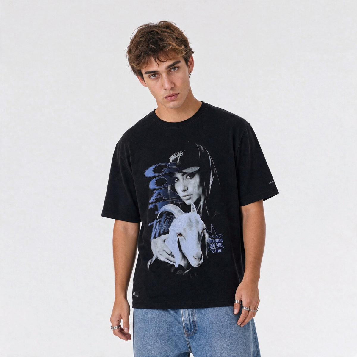 Polera Oversize Box GOAT Negro