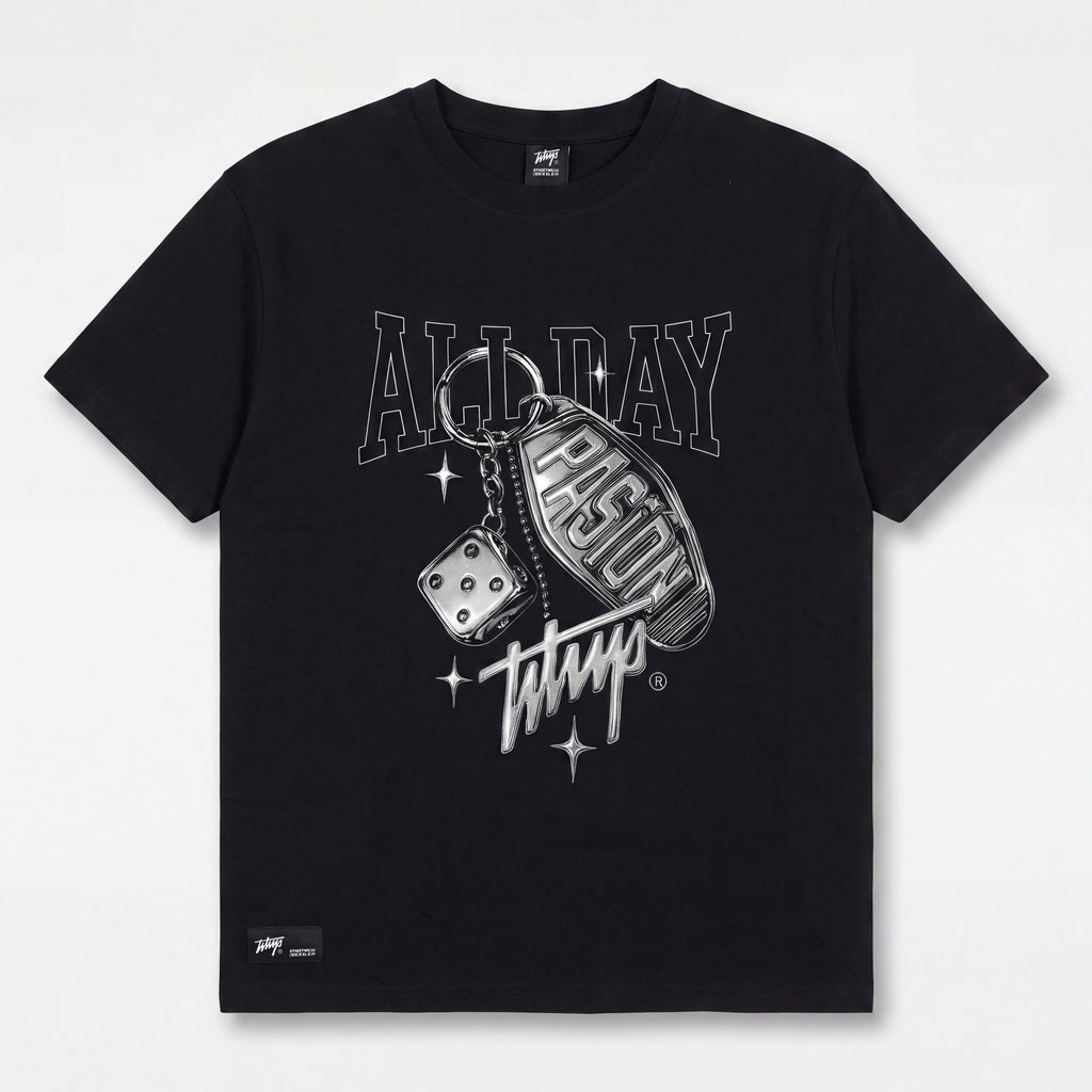 Polera WhatUp Men Oversize Passion Keychain Black