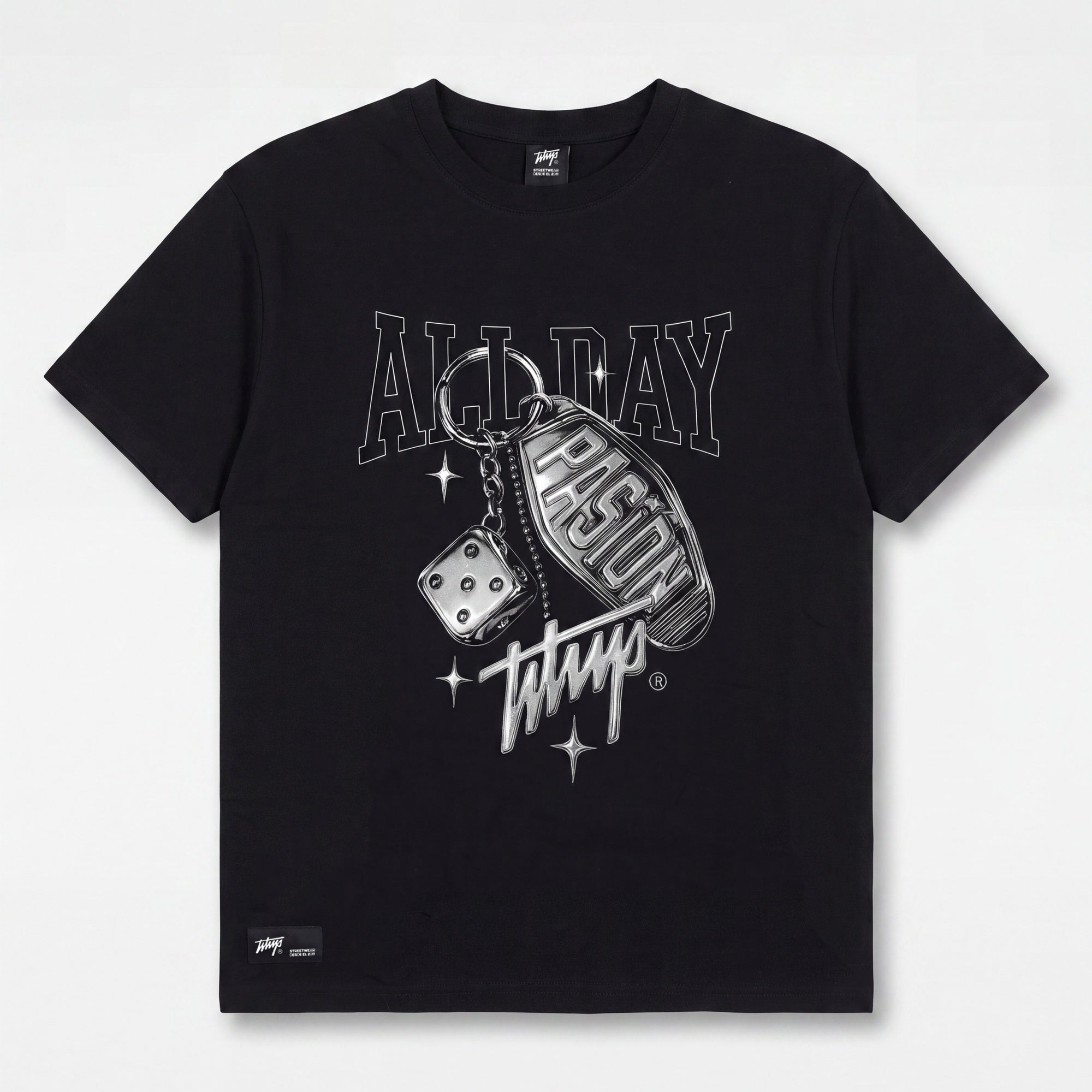Polera WhatUp Men Oversize Passion Keychain Black