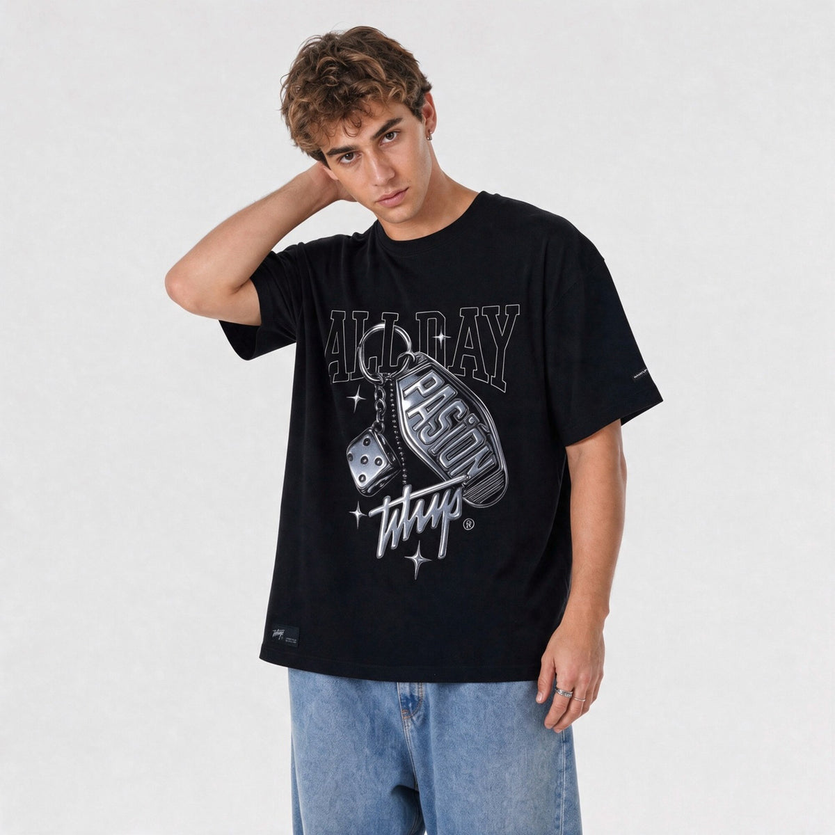 Polera Oversize Box Passion Keychain Negro