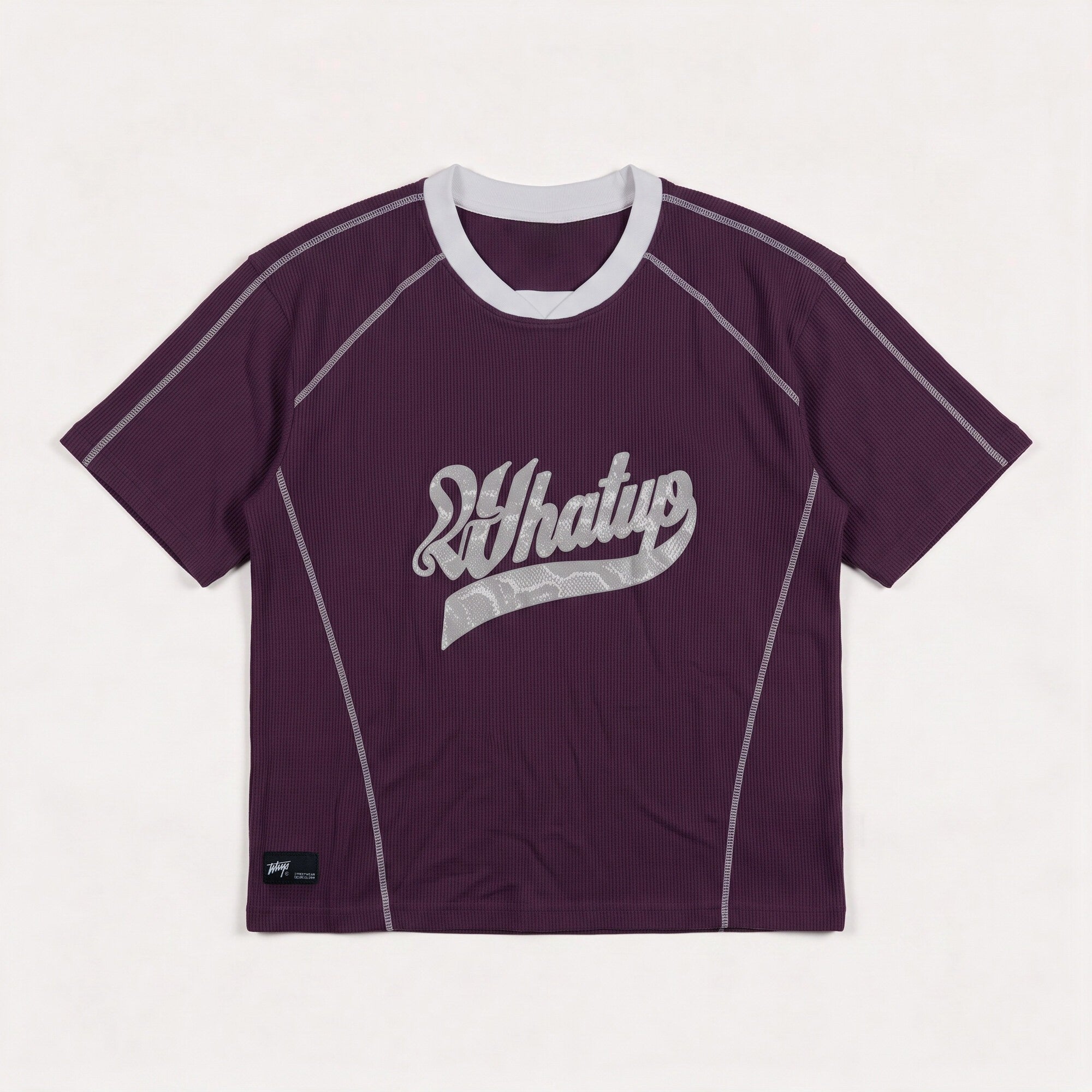 Polera WhatUp Men Boxy Mesh Burgundy
