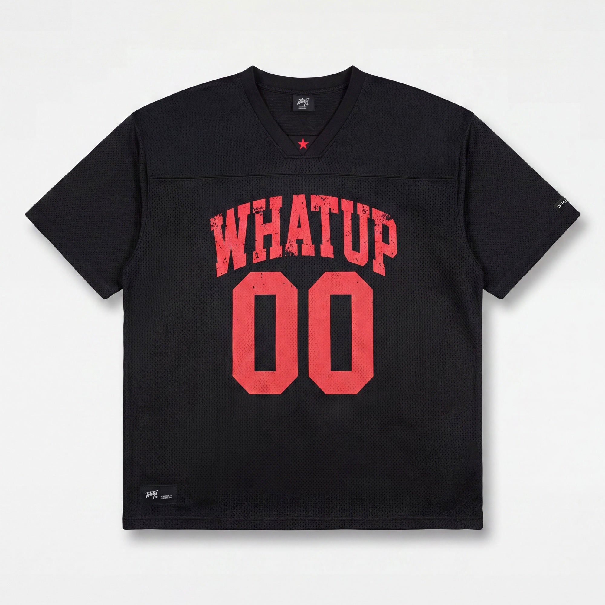 Polera WhatUp Men Boxy Mesh 00 Black Red