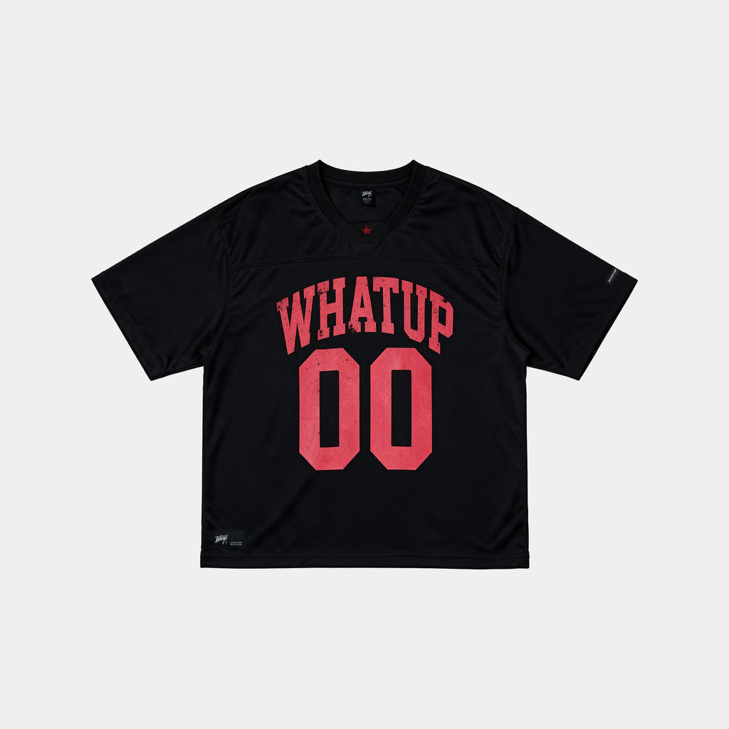 Polera Box Mesh 00 Negro y Rojo