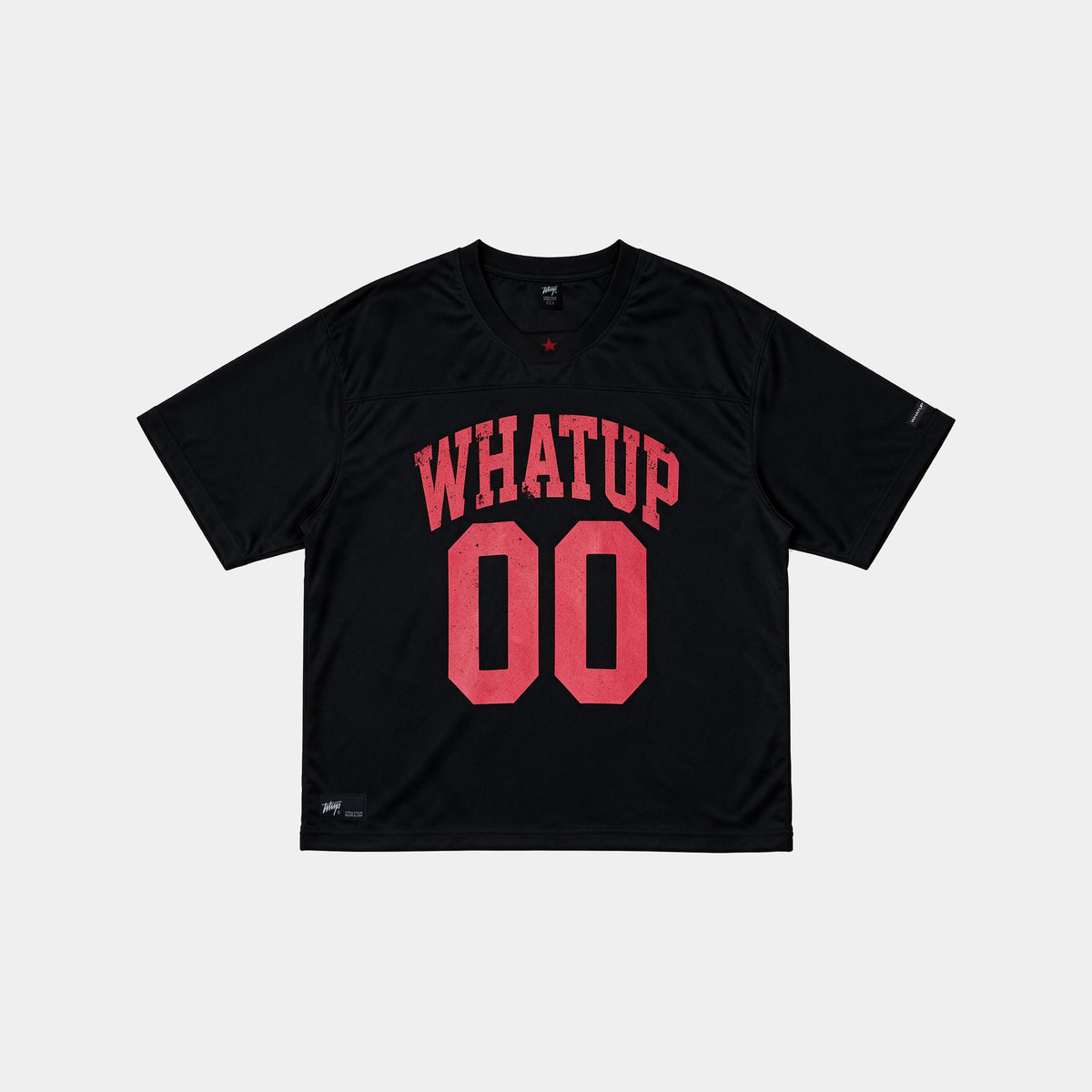 Polera Box Mesh 00 Negro y Rojo