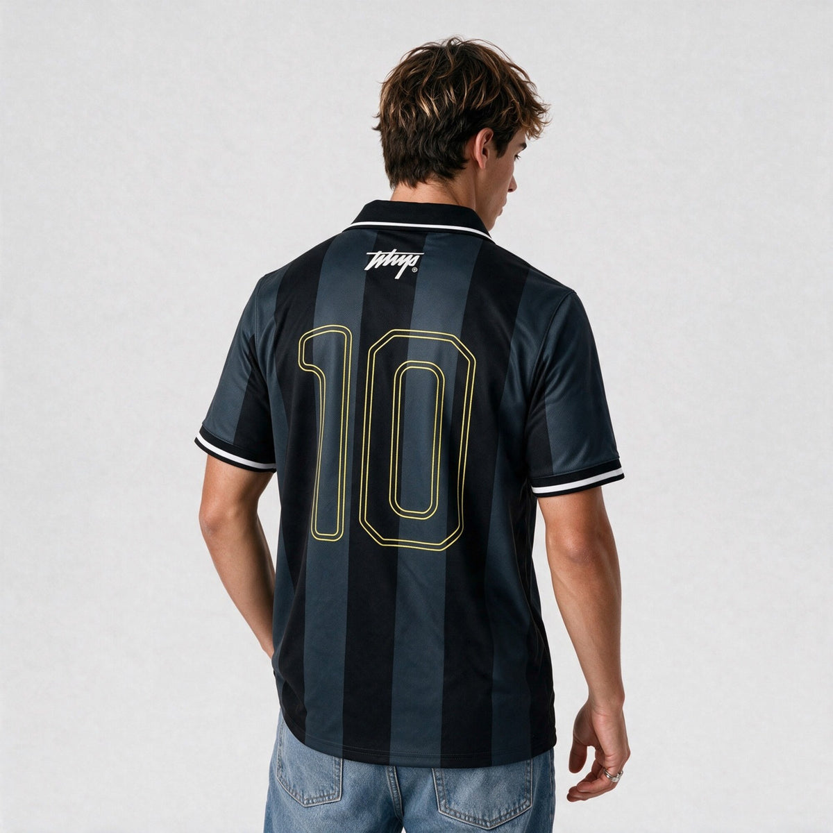 Polera Blockcore 10 Regular Negro y Gris