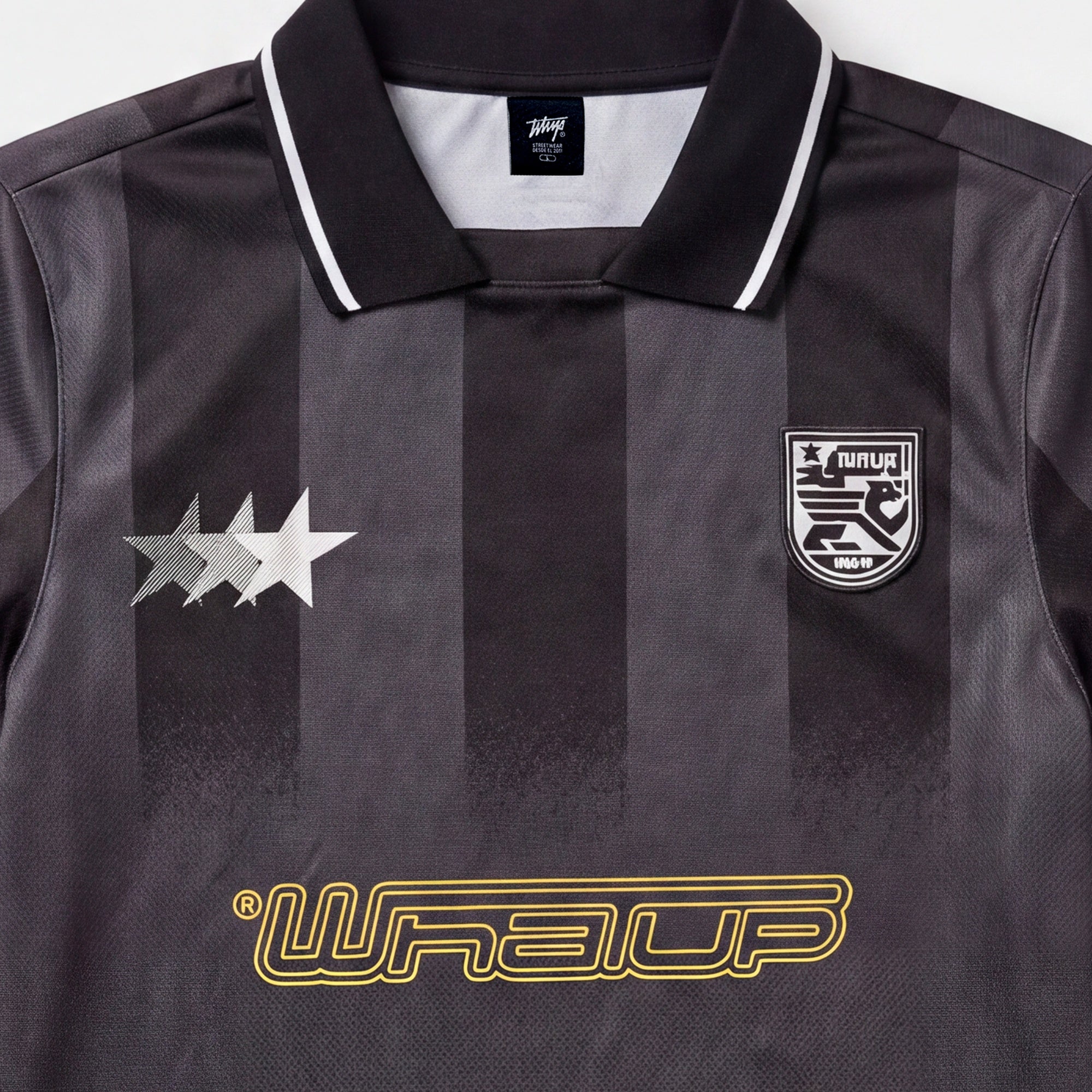 Polera WhatUp Men Block Core 10  Black Grey