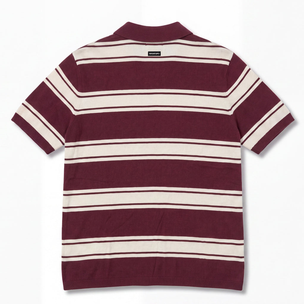 Polera WhatUp Men Polo Buttons Burgundy Off White